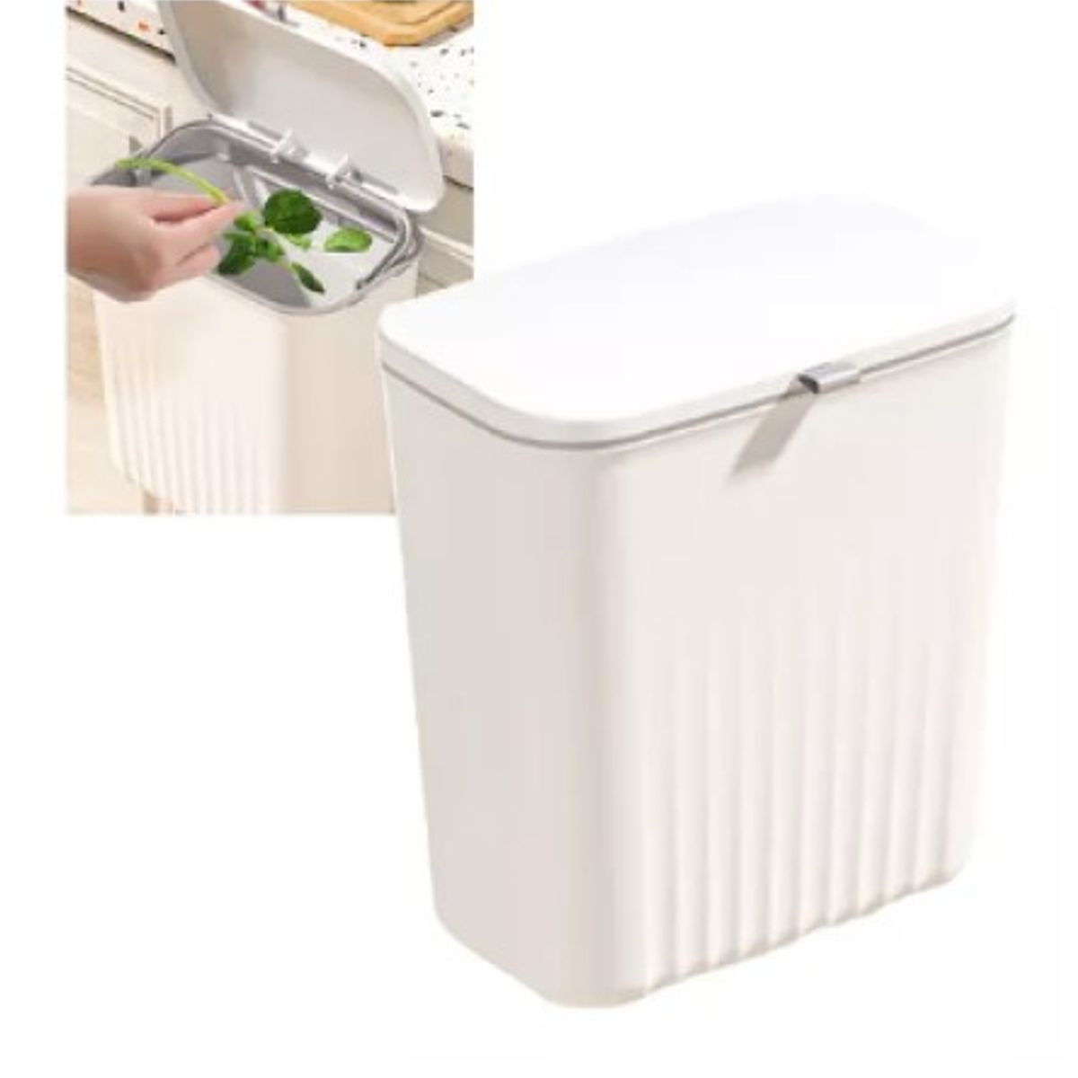 GENERICO - Bote De Basura De Cocina Para Colgar En La Pared Blanco