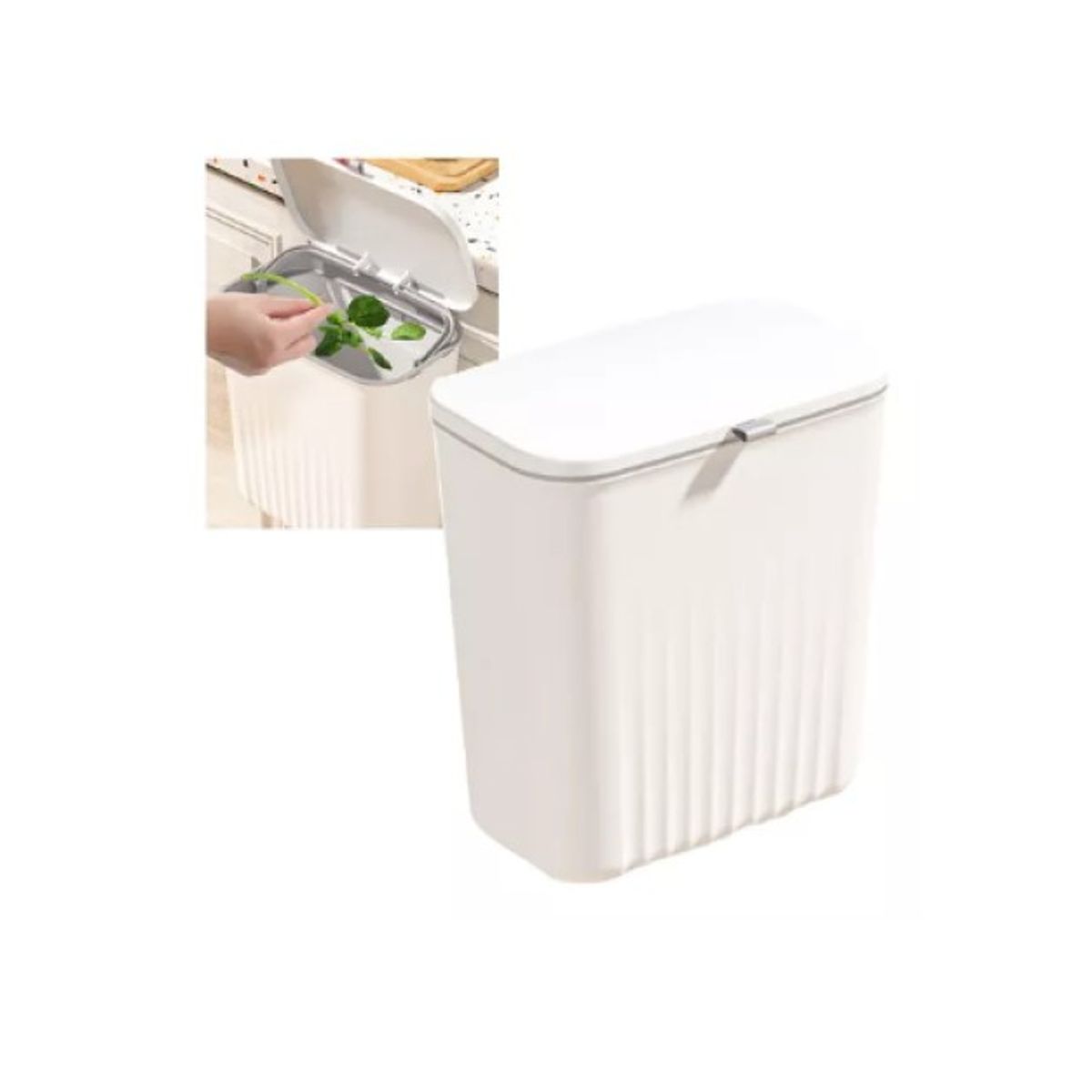 GENERICO - Bote De Basura De Cocina Para Colgar En La Pared Blanco