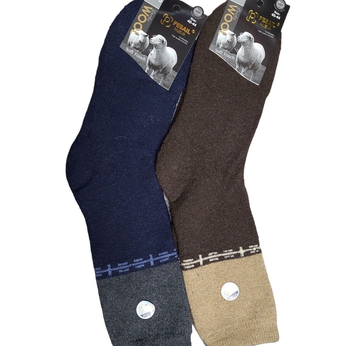 GARSIL - Calcetin De Vestir Para Hombre Termico - Fibra Natura De Lana - Docena