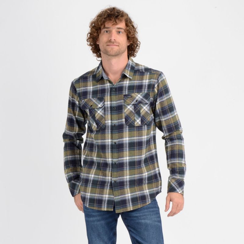 O'NEILL - CAMISA MANGA LARGA WITTAKER PLAID FLANNEL VERDE OSCURO