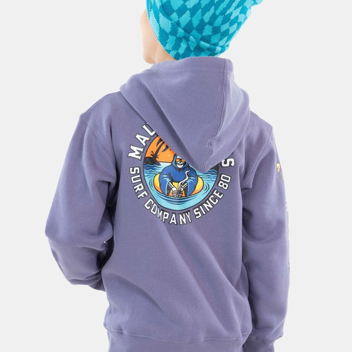 MAUI AND SONS - Poleron Beach Skeleton Morado Niño Maui And Sons