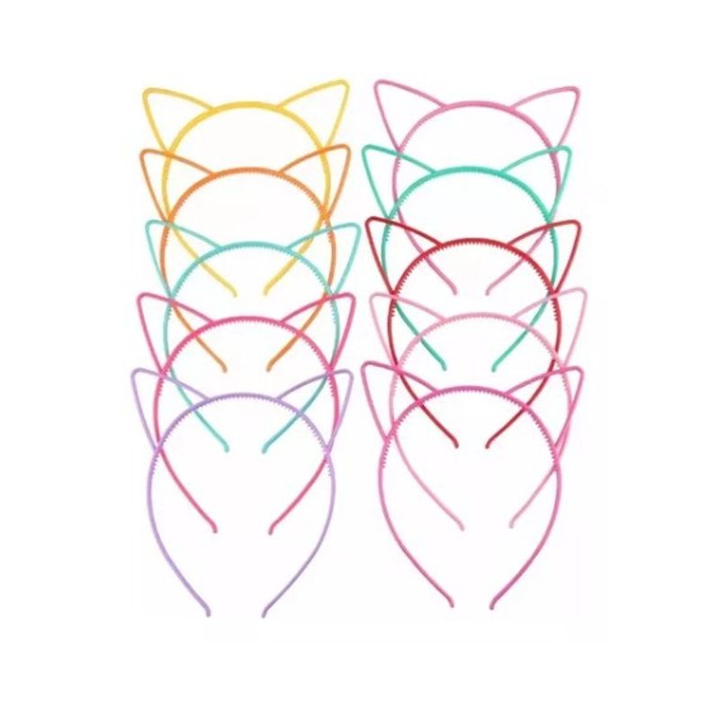 GENERICO - 12 Diademas Para Niñas Gatito Cintillo Sorpresa Cumpleaños