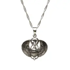 LA GARZA - Collar Hombre Plata Escarabajo Proteccion
