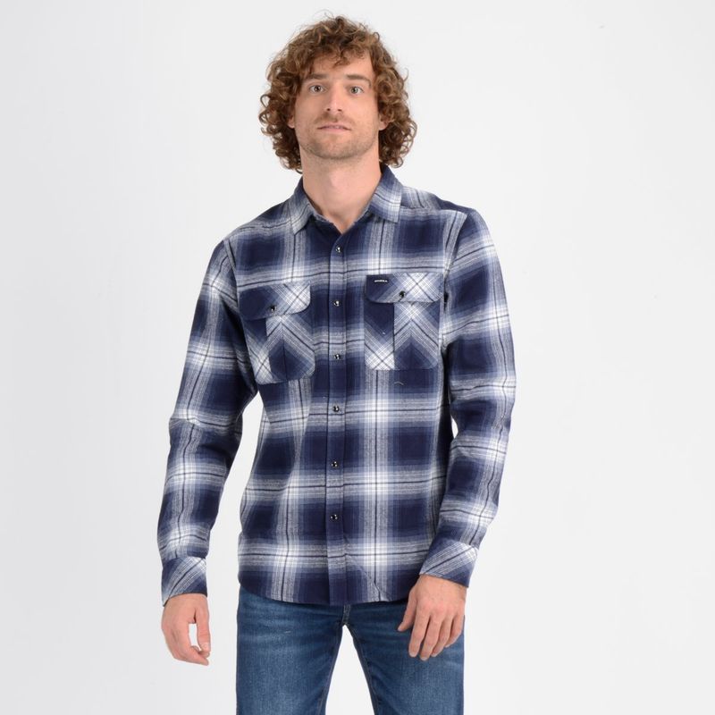 O'NEILL - CAMISA MANGA LARGA WISLOW PLAID FLANNEL AZUL OSCURO