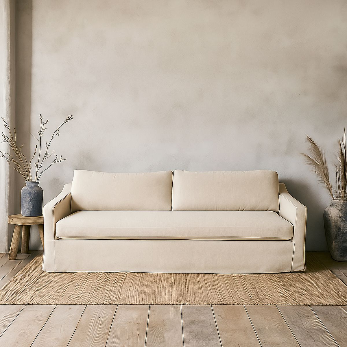 MILK - Sofa 3 Cuerpos Collins Crudo