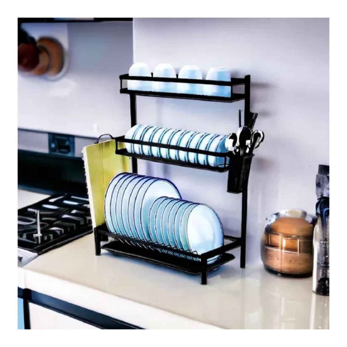 GENERICO - Rack Organizador Escurridor De Loza Platos 60x42x25cm