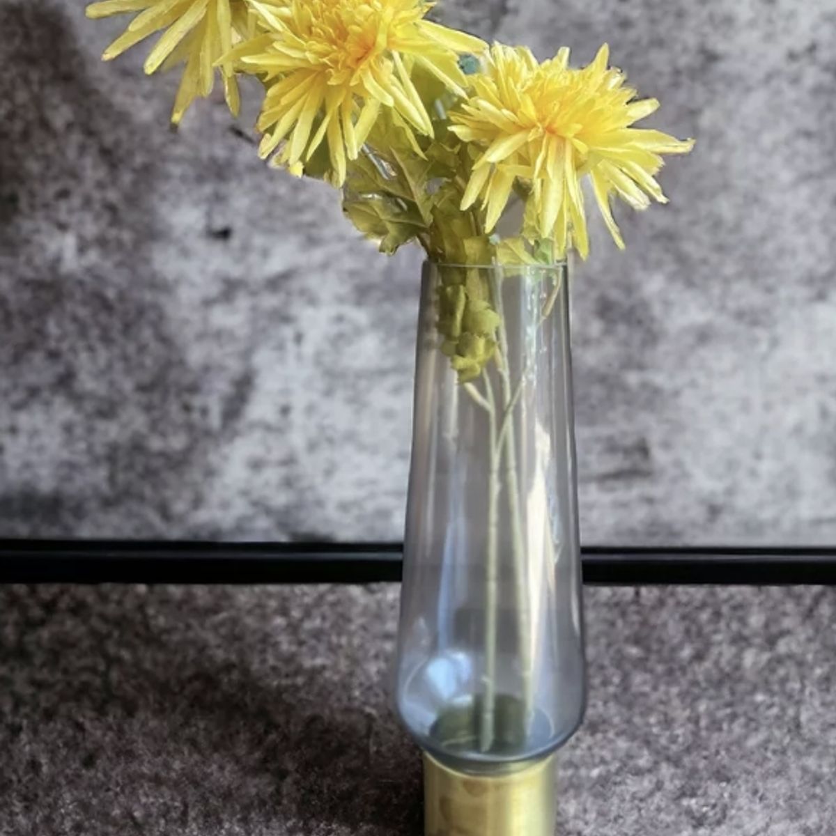 GENERICO - Florero De Vidrio con base Dorada
