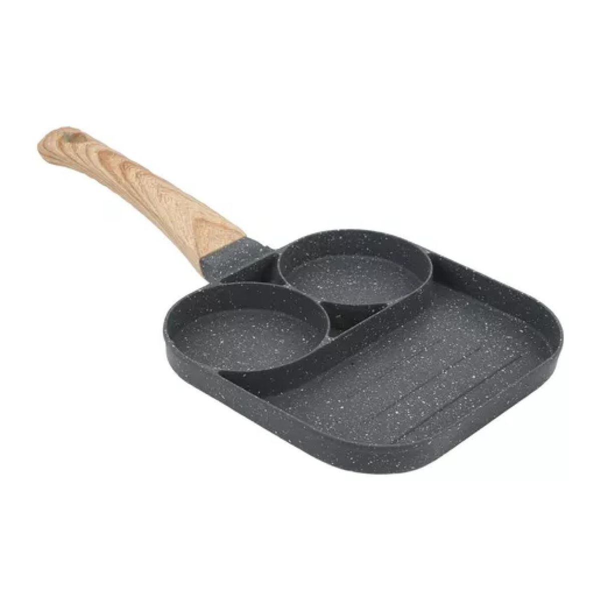 GENERICO - Sarten Antiadherente 3 Secciones Facil De Limpiar Negro