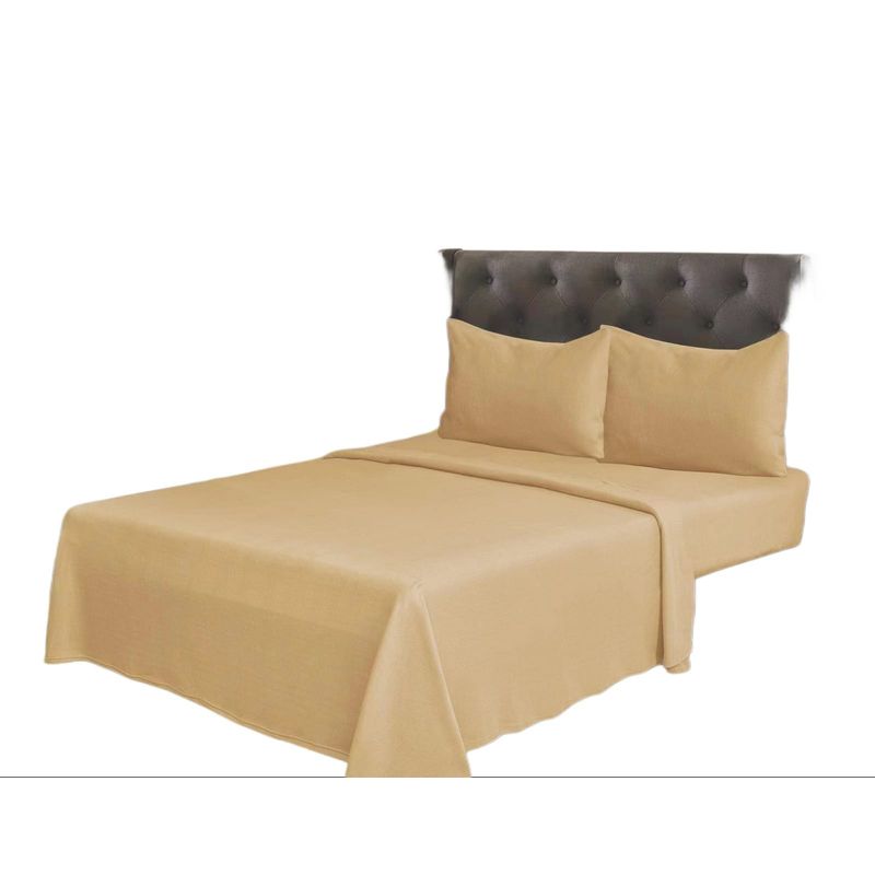 GENERICO - Juego de Sábana Polar King Color Beige MP002
