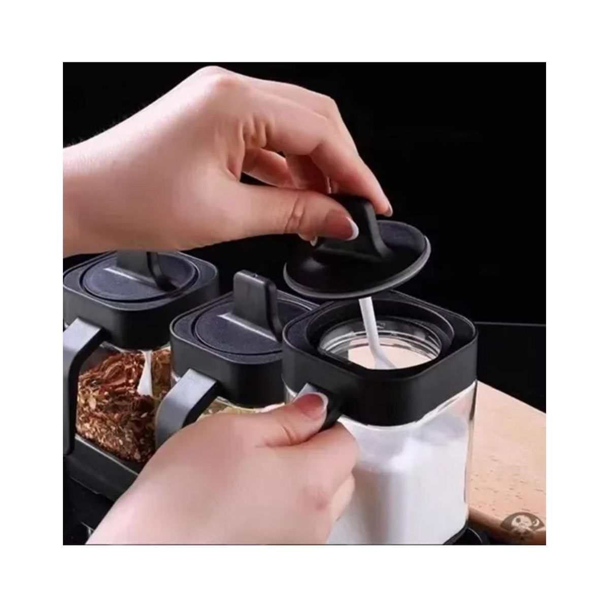 GENERICO - Set De 3 Condimenteros Especieros De Vidrio 400ml