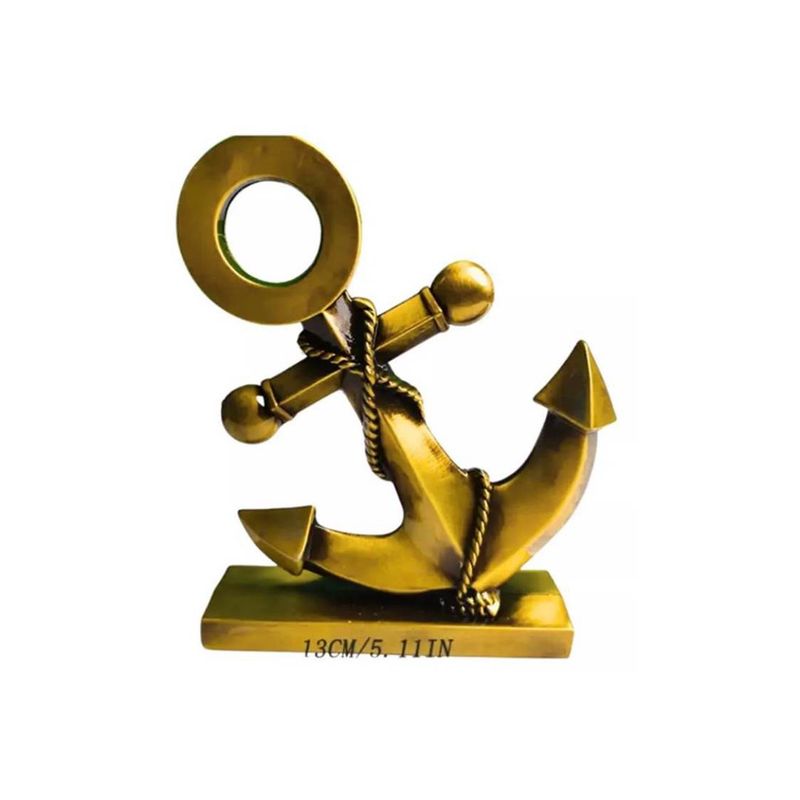 GENERICO - Estatua Figura Decorativa Adorno Marino Ancla Color Dorado
