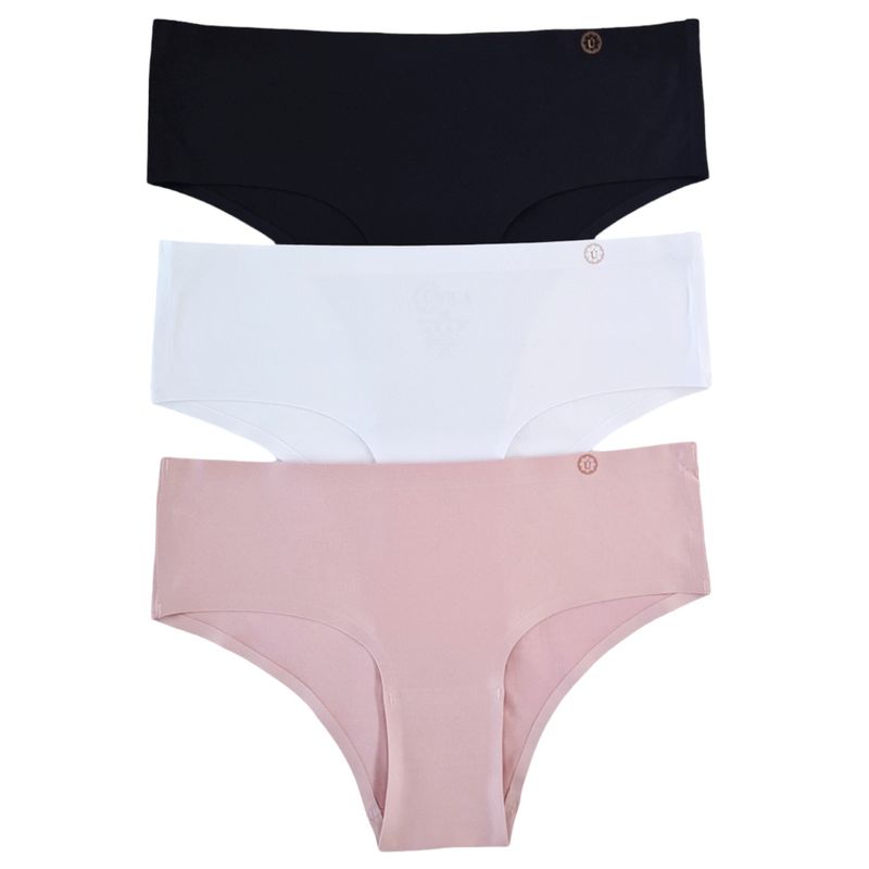 UNICA LINGERIE - Calzón Pack 3 Pantaletas Microfibra Sin demarcación.ROSA.