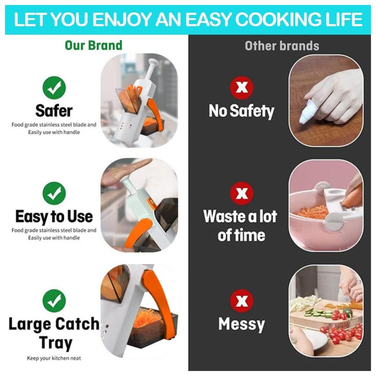 GENERICO - Cortadora Y Rebanadora De Verduras Slicer Con Recipientes