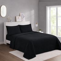 Juego de Sábana Polar King Color Negro MP007