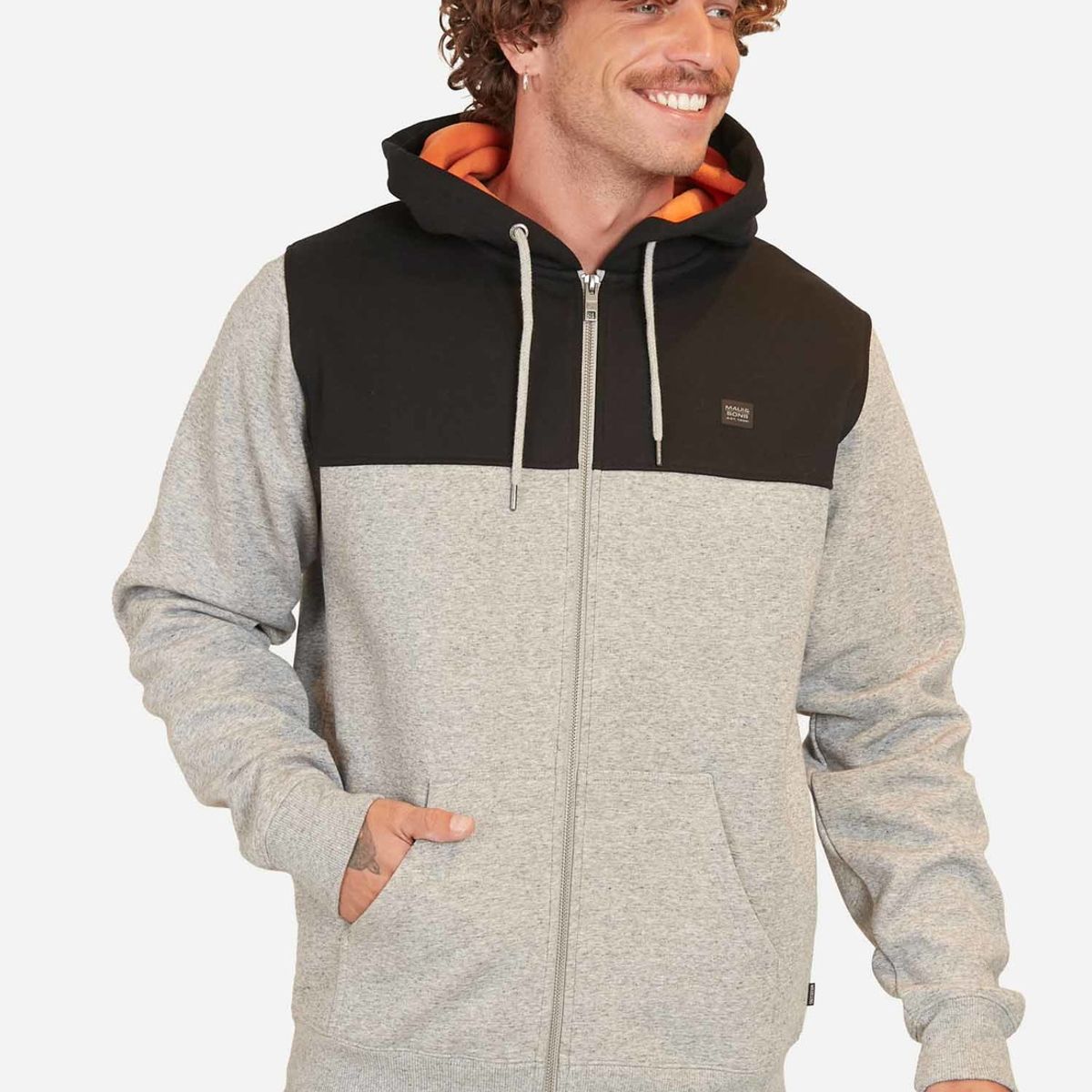 MAUI AND SONS - Poleron Raidet Gris Hombre Maui And Sons