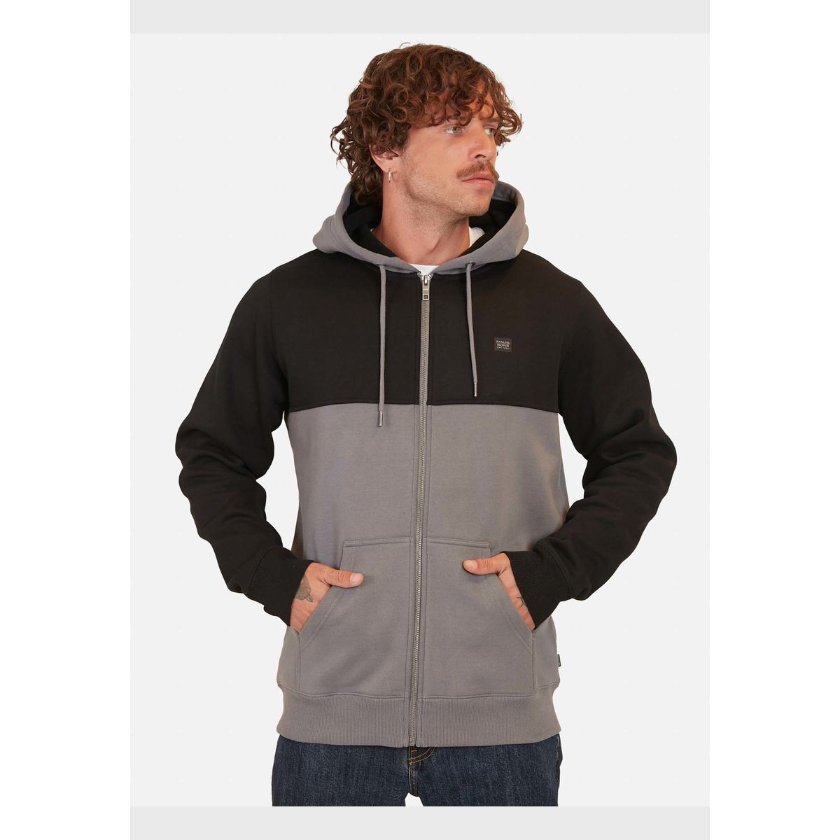 MAUI AND SONS - Poleron Cut Mix Color Bonded Gris Hombre Maui And Sons