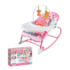 LUBABYCAS - Mecedora Silla de Comer 2 en 1 Vibración Rosada