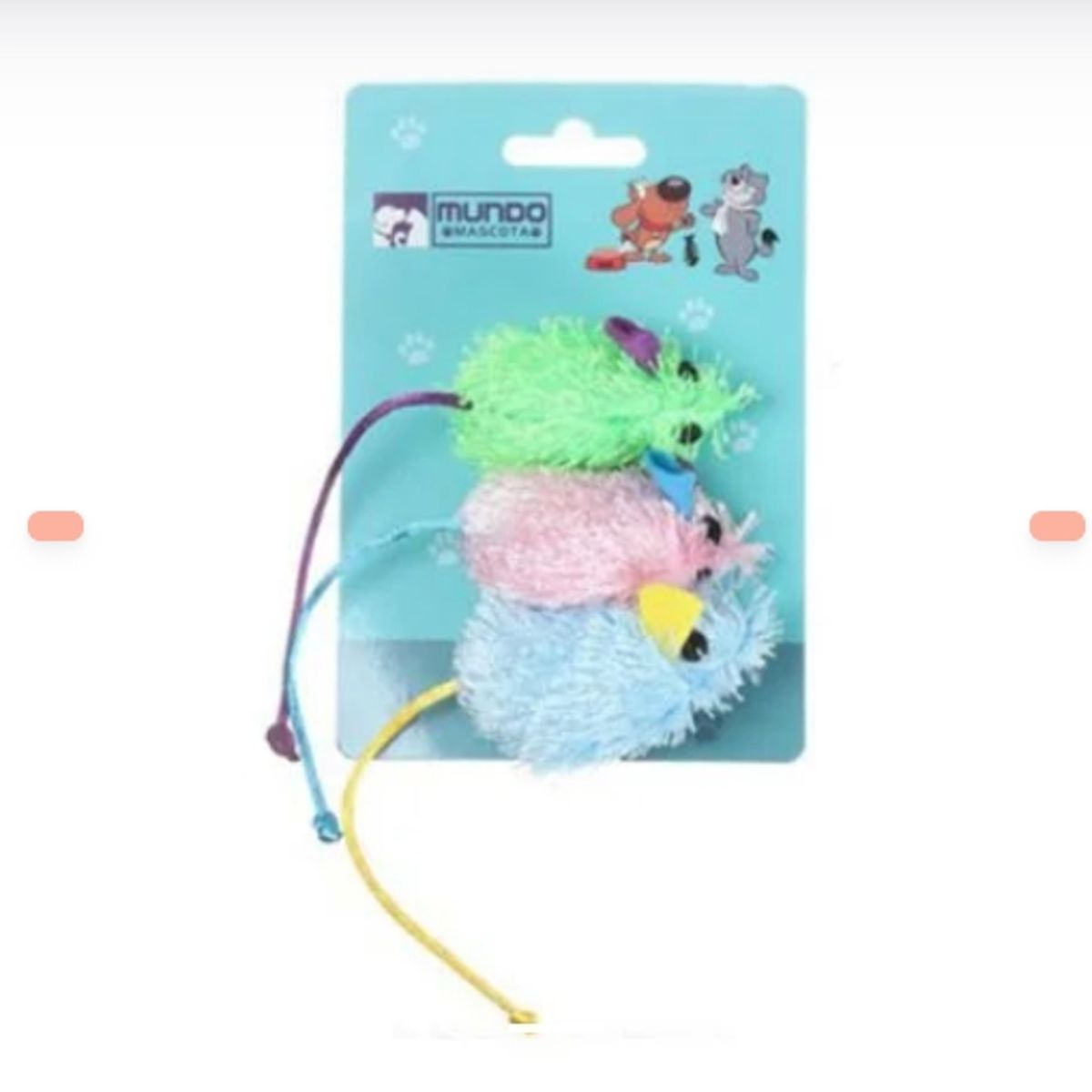 GENERICO - Juguete Ratones De Colores Peludos Para Gatos X3