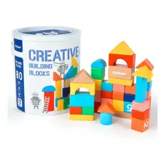 GENERICO - Bloques De Madera Construcción Creativo 80 Mideer Montessori