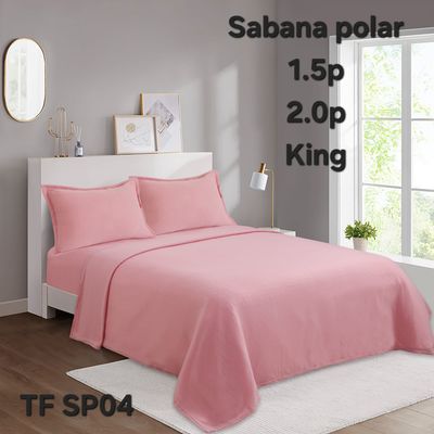 Imagen 2 del producto Juego de Sábana Polar 2 Plazas Color Rosado MP008