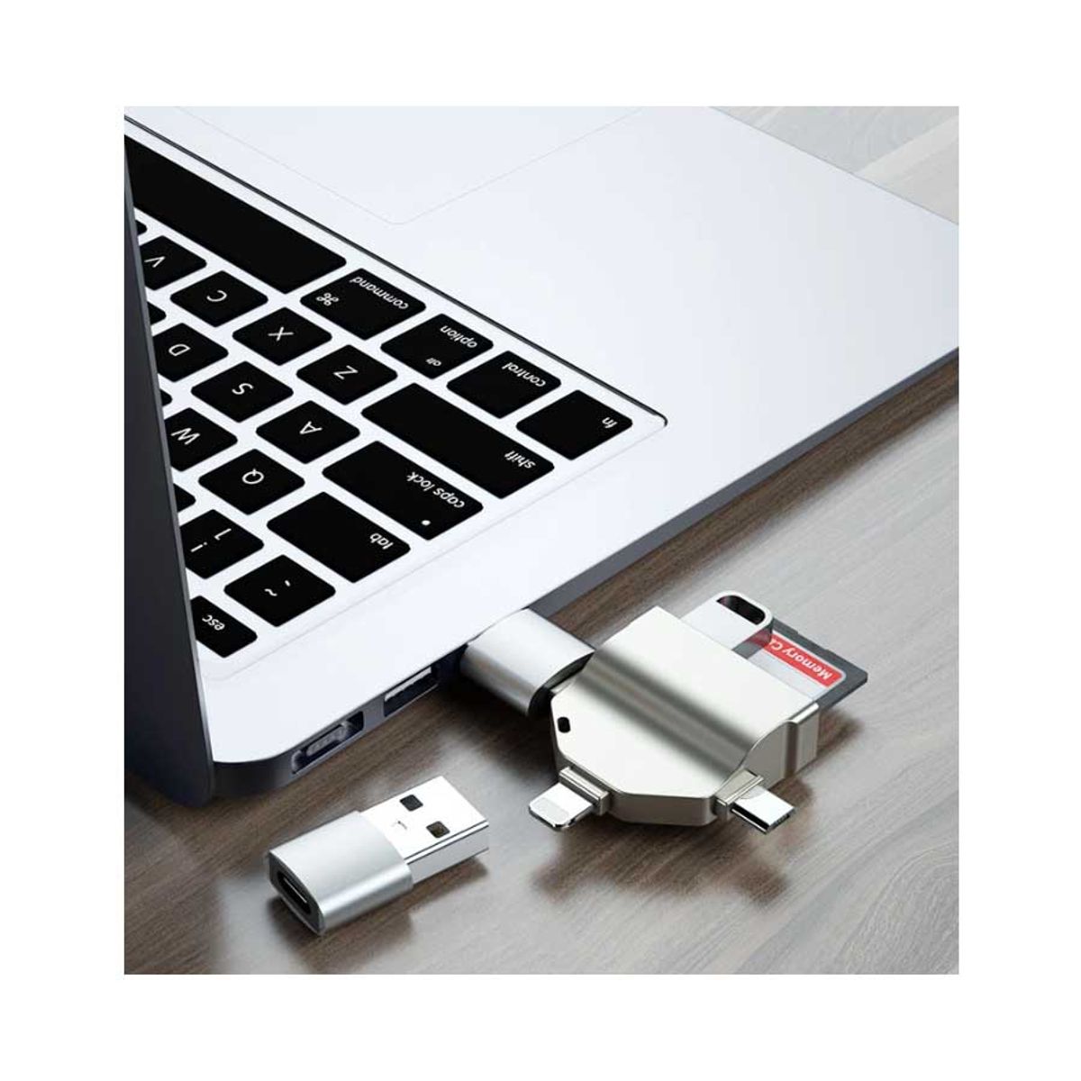 GENERICO - Lector Tarjetas Sd Para iPhone / iPad / Tipo C / Usb 7 En 1