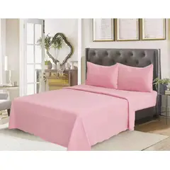 GENERICO - Juego de Sábana Polar 1.5 Plazas Color Rosado MP008