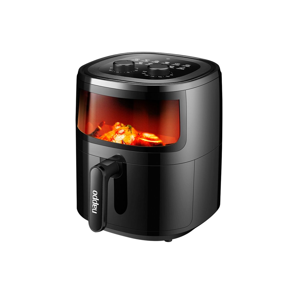 NAPPO - Freidora de Aire Nappo 1500w 5,7 Litros Con Luz y Visor Negra