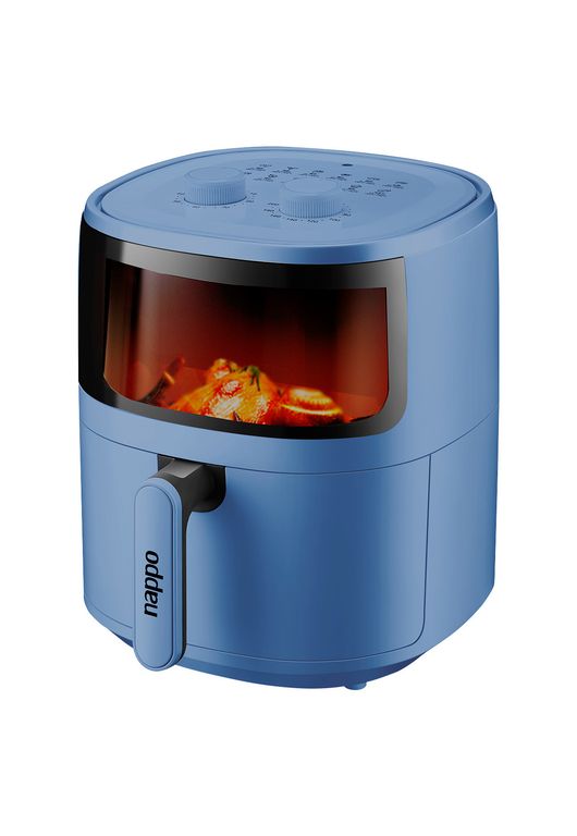 Freidora de Aire 1500W 5,7L Con Luz y Visor Azul.