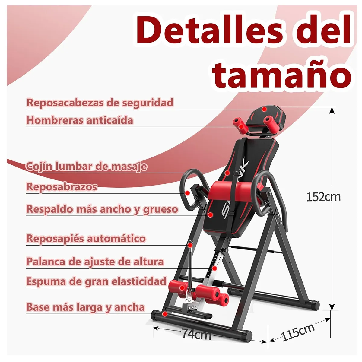 WELDMON - Tabla De Inversión Deportivo Ajustable 180o WELDMON Rojo