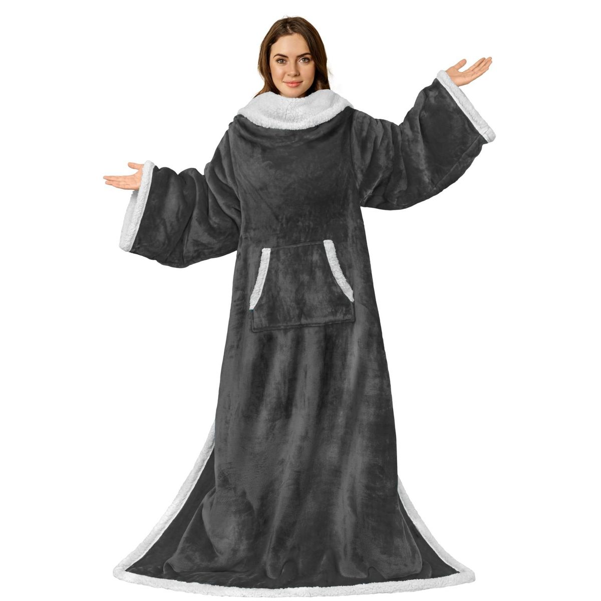 EVERSO - Manta Cobija Cobertor Con Mangas Y Bolsillo Ligera Para Tv.