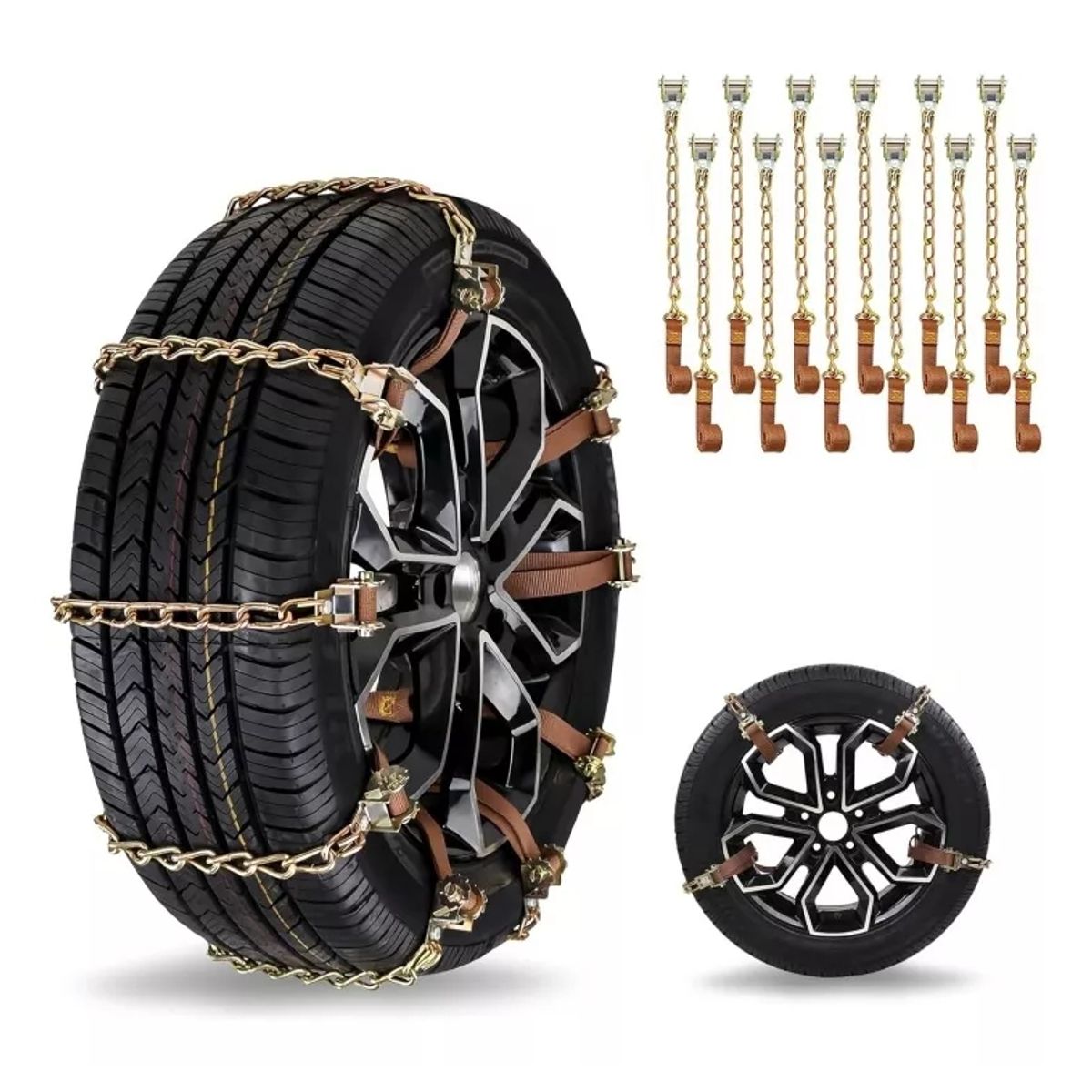 KUANGYE - Cadena Nieve Set 10u Auto Camioneta Ajustable Acero 165-215