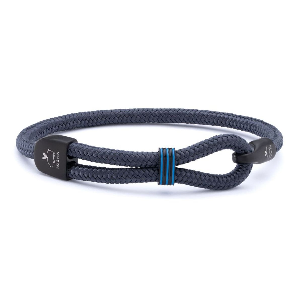 PIG & HEN - Pulsera Hombre Captain Carl Slate Gray  Black