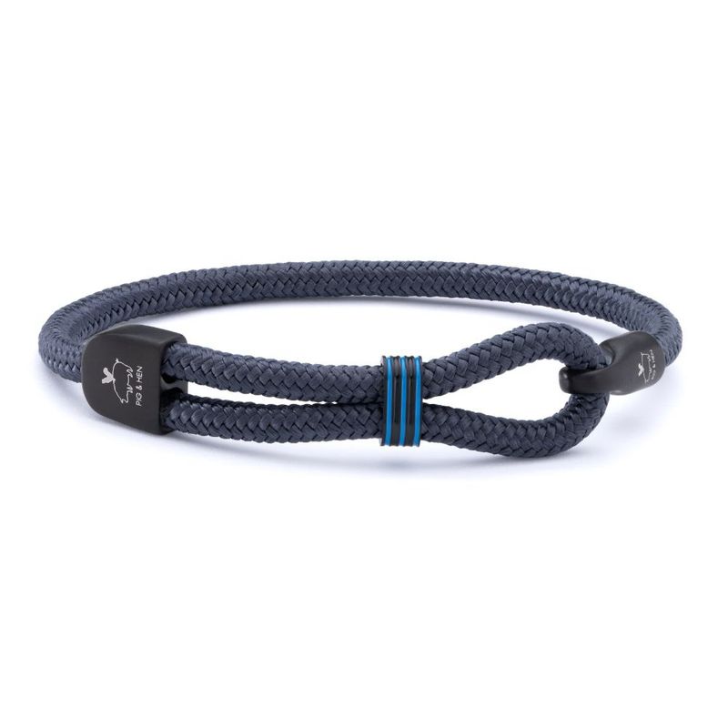 PIG & HEN - Pulsera Hombre Captain Carl Slate Gray  Black