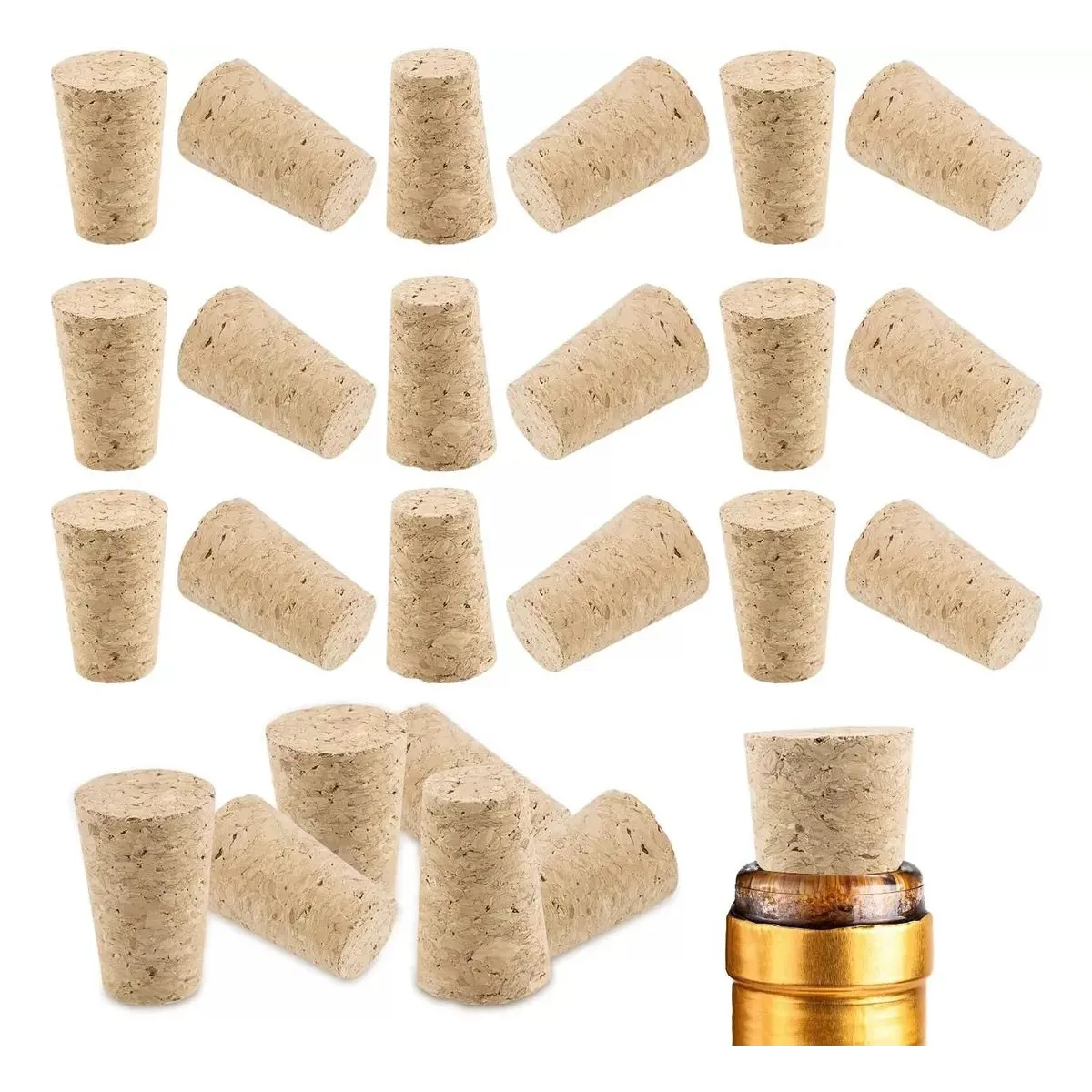 KUANGYE - Corcho Cónicos Para Botellas De Vino Pack 30 Und