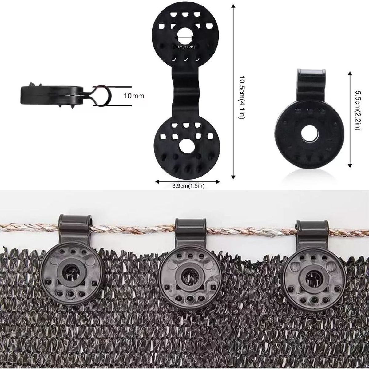 KUANGYE - Gancho Para Lona Toldo Malla Raschel Carpa Clip Camping