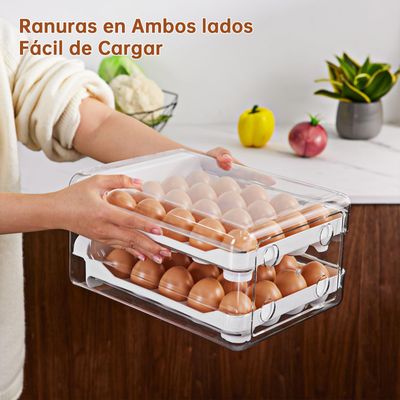 Imagen 2 del producto Bandeja Organizadora Porta Huevos Apilable Para 40 Huevos 2 Niveles