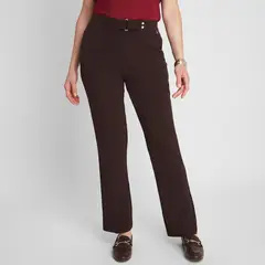 LORENZO DI PONTTI - Pantalón Recto Medio Elastico Mujer