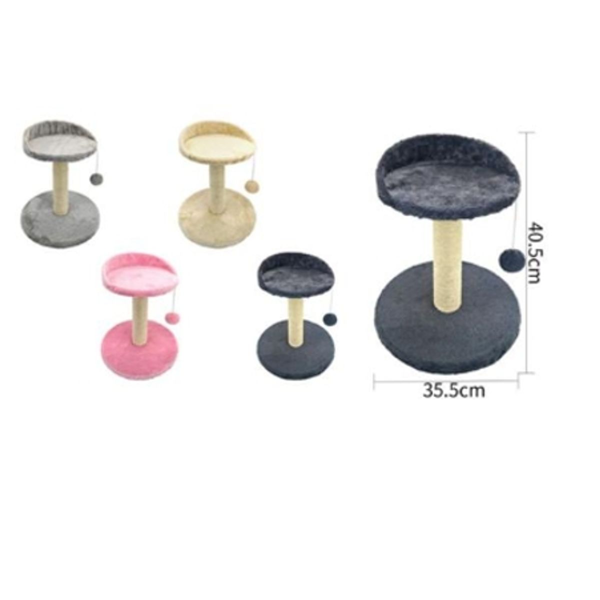 GENERICO - Torre Rascador Para Gato Árbol Juguete 40x35cm Gris