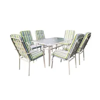 Juego de terraza comedor 6 personas rayas Bighouse Mimbral