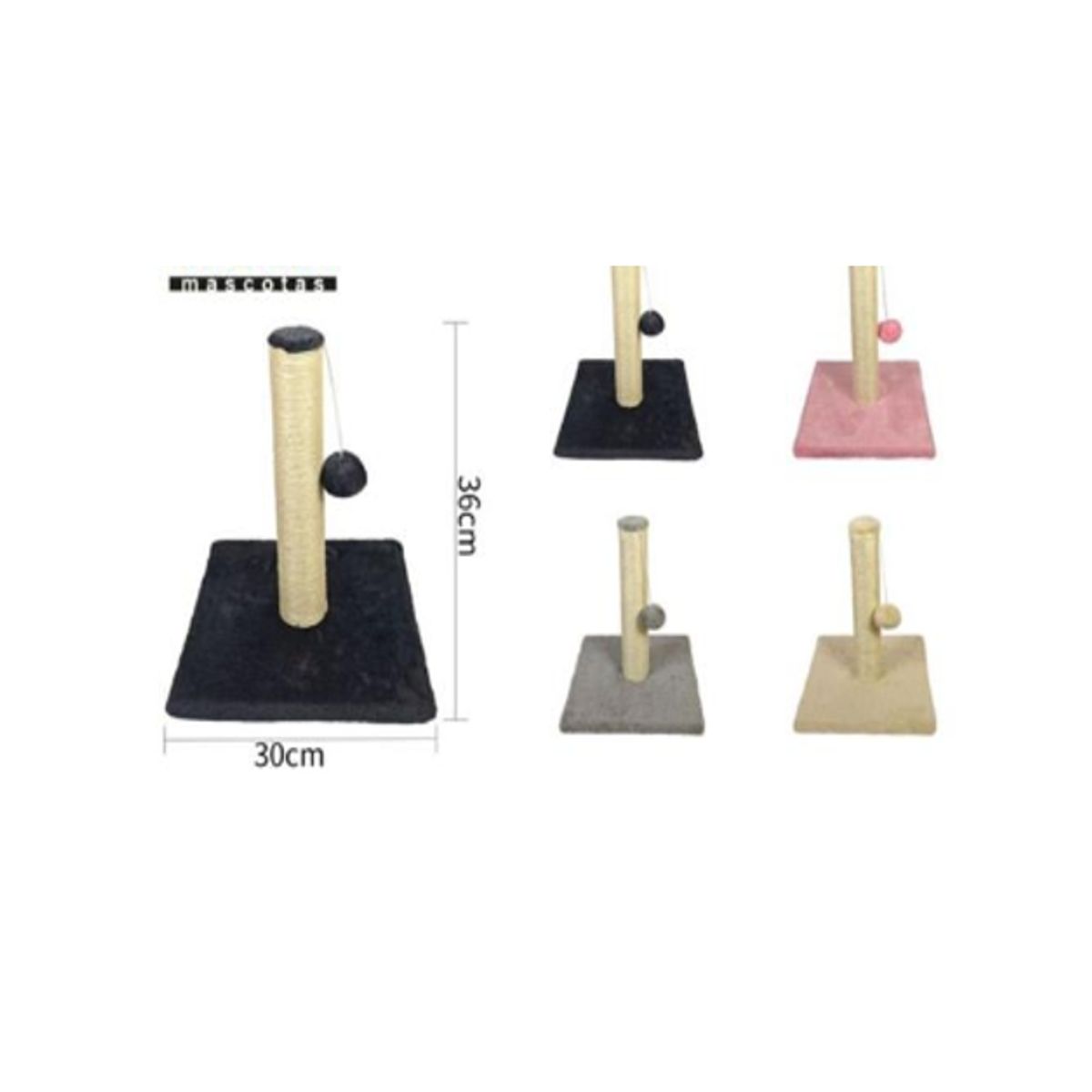 GENERICO - Torre Rascador Para Gato Árbol Juguete 36x30cm Negro