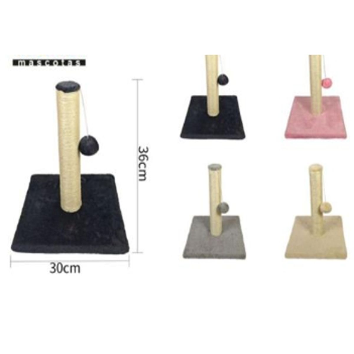 GENERICO - Torre Rascador Para Gato Árbol Juguete 36x30cm Gris