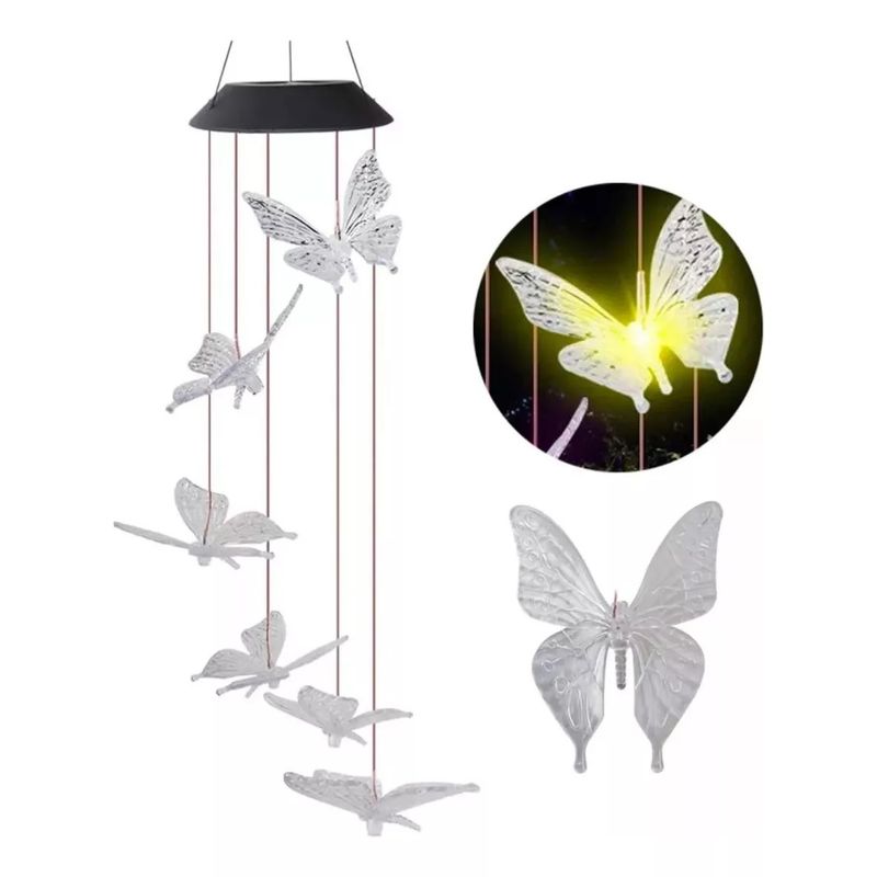 GENERICO - Lamparas De Techo Modernas Campana De Viento Solar Led Rgb