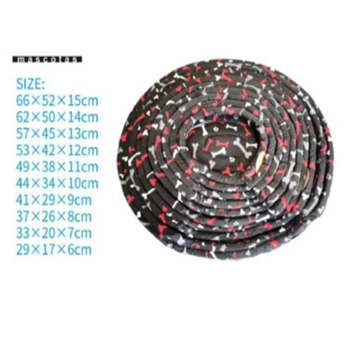 GENERICO - Colchoneta Cama Para Mascotas Diseño Huesos