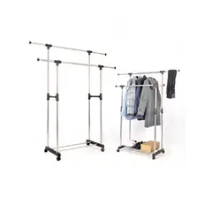 GENERICO - Perchero Colgador Doble De Ropa Exhibicion Metalico