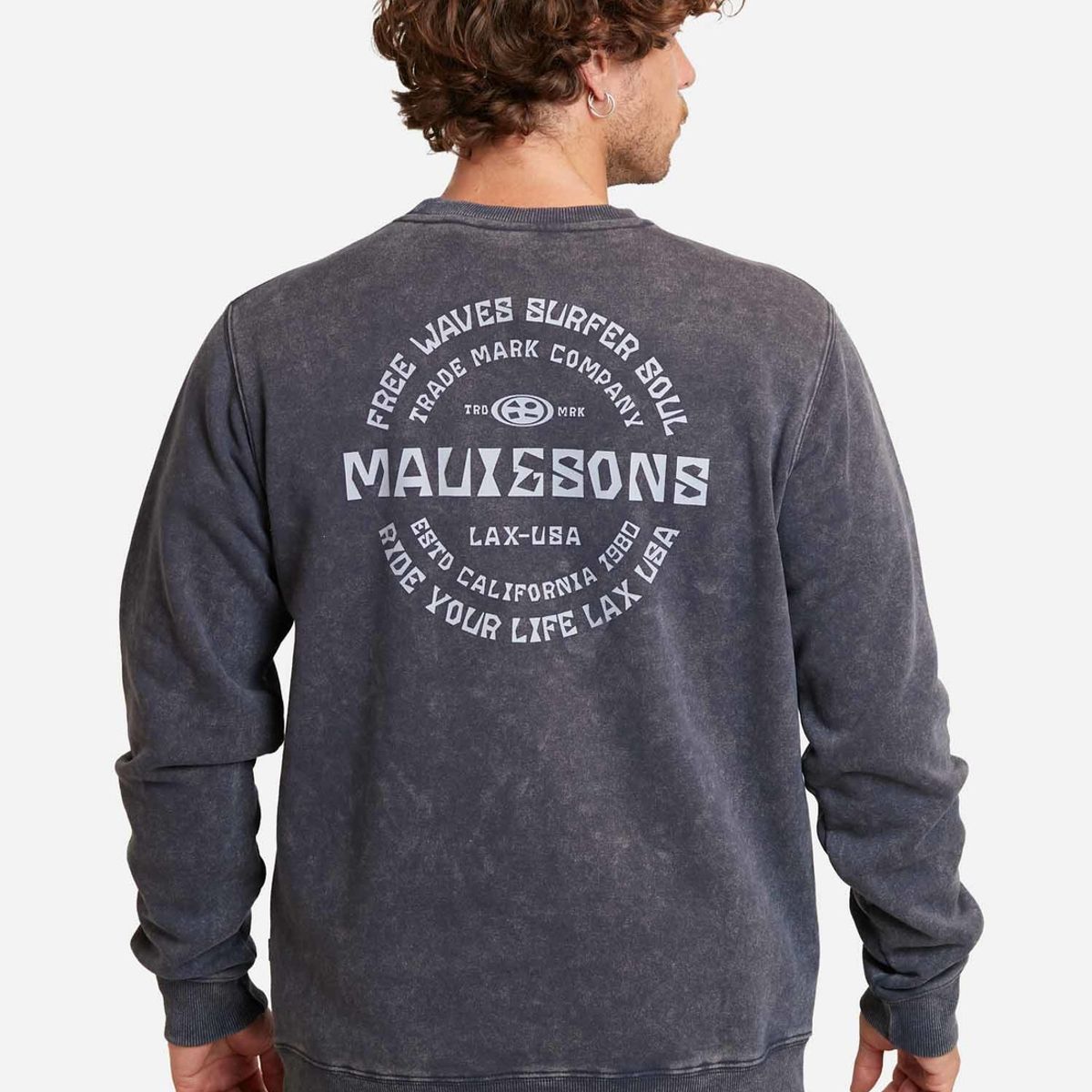 MAUI AND SONS - Poleron Free Waves Surfing Azul Hombre Maui And Sons