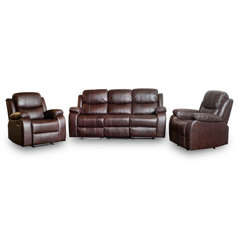 SWEET HOGAR - Pack Berger 3 cuerpos mas 2 sofás de 1 cuerpo ( 3+1+1) brown dark