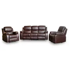 SWEET HOGAR - Pack Berger 3 cuerpos mas 2 sofás de 1 cuerpo ( 3+1+1) brown dark
