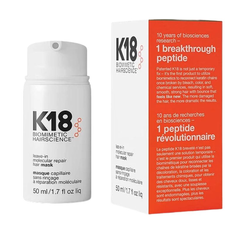 K18 - Mascarilla capilar reparadora K18 sin enjuague para reparar el cabello seco o dañado