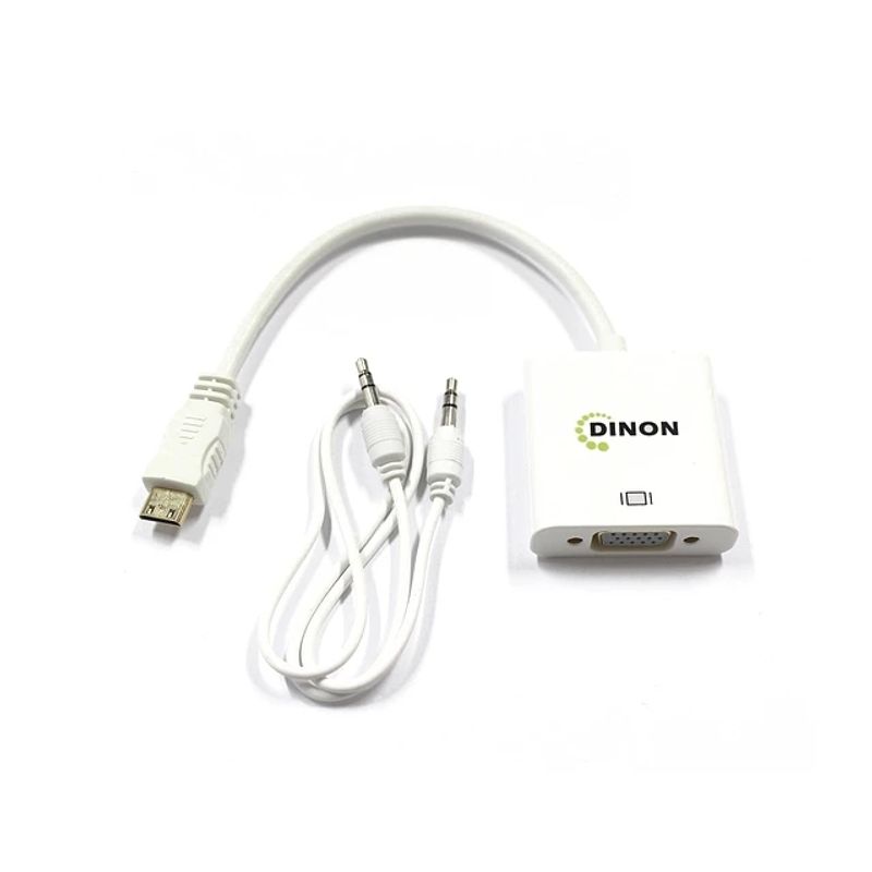 DINON - CONVERSOR DE VIDEO MICRO HDMI A VGA + AUDIO 35MM