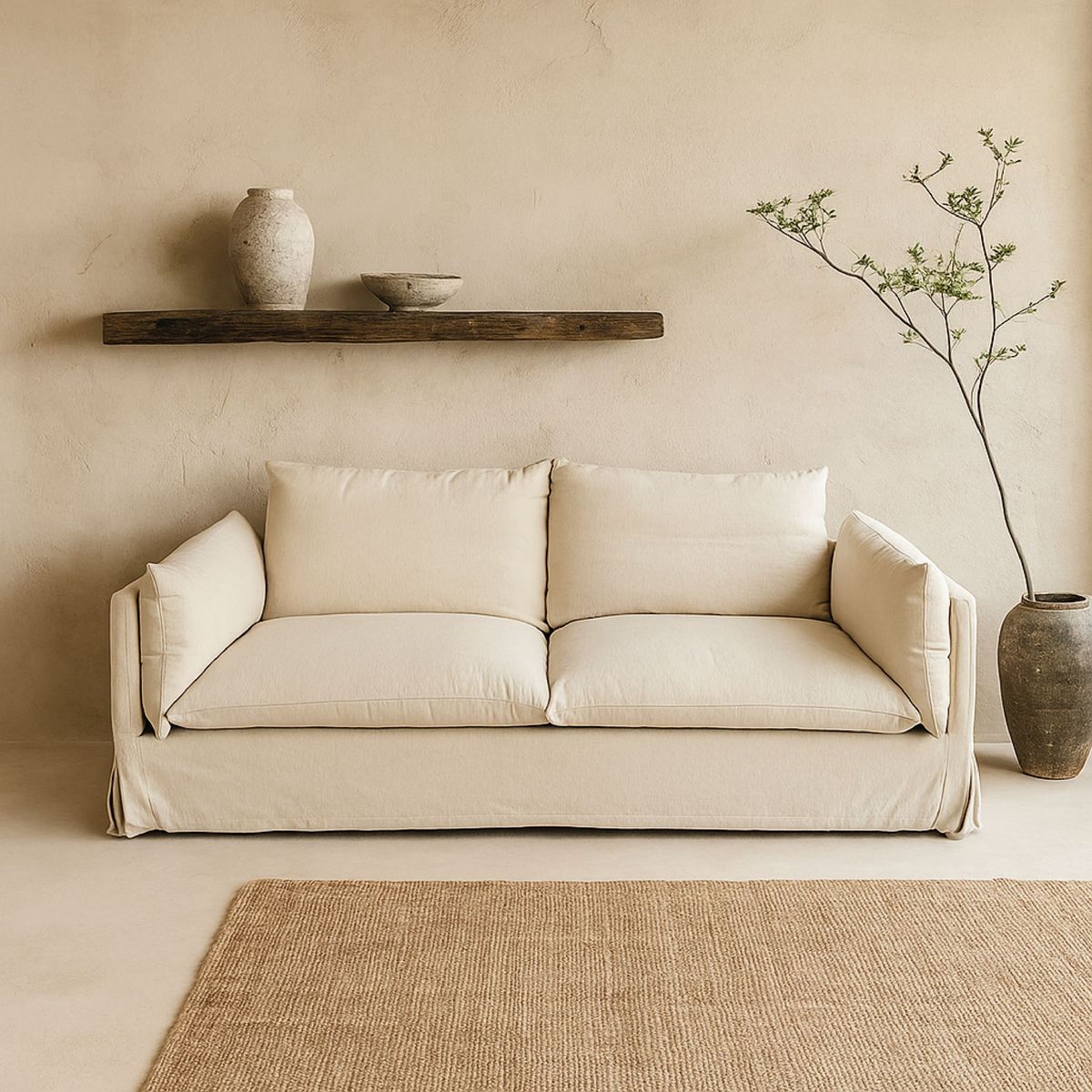 MILK - Sofa 3 Cuerpo Hadda Crudo